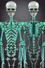 Placeholder: Surreal couple made of metal skeletons with flowering vines growing through; wearing blue gray green striped business suits with paisley shirts and ties; surreal, intricately detailed, beautiful, colorful, vibrant