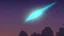 Placeholder: Comet in the night sky over the plain