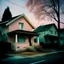 Placeholder: Photograph of a liminal suburbs, light pastel colors, blurred image from 90's