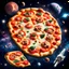 Placeholder: A pizza in outer space