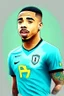 Placeholder: Gabriel Jesus Brazilian football player ,cartoon d2