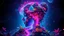 Placeholder: A futuristic, neon, synthwave inspired mental landscape shaped like a woman, with multiple layers and dimensions, reminiscent of a double exposure effect, inspired by the surreal style of Igor Morskoy and the eco-futuristic architecture of Vincent Callebaut, incorporating the mathematical harmony of the Fibonacci sequence, with lush, vibrant and eerie flora seamlessly merging with the contours of the woman, as if her thoughts and emotions have taken on a life of their own, with flickering, pulsa