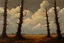 Placeholder: Trees, clouds, 2000's gothic films influence, friedrich eckenfelder impressionism painting