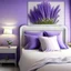 Placeholder: Concept of lavender flower in a hotel bedroom, modern classic style, lavender colors