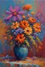 Placeholder: John Lowrie Morrison oil painting tufting tapestry exotic flowers bouquet