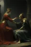 Placeholder: Lady macbeth tempting her husband with a crown