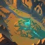 Placeholder: stylized,canyon,scifi,dungeons map,futuristic,roboquest,top view