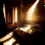 Placeholder: a pinhole camera photo of sunlight streaming into a sumptuous Arab-style bedroom