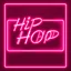 Placeholder: Hip Hop Wireframe Pink & Maroon Neon Checkered Background.