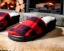 Placeholder: Red plaid slippers laying on a fur rug by log cabin fireplace