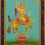 Placeholder: painting of lord rama riding a seahorse leading a battle