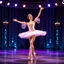 Placeholder: a beautiful balerina in pretty clothing in a modern cifi stage in her performance cinamatic lights .