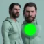 Placeholder: Man with one green one blue eye