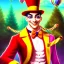 Placeholder: ringleader, Arthur Kulkov face shot, front, handsome, circus, male, offrecord deviantart, Yamada Akihiro artwork, Russian, lisa Frank fantasy, Golden hour