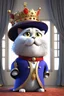 Placeholder: A fat cat spoiled cat in an expensive king night gown, yawny,3d animation ,funny