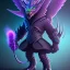 Placeholder: purple mythical creature in galaxy, teal and purple smoke, detailed, realistic, 4k