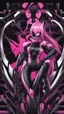 Placeholder: A close picture to Mix between gwenpool and symbiote, symbiote venom with transformers, high details machine, pink and black custom, intricate details, highly detailedin in solo leveling shadow art style