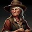 Placeholder: wild west old lady farmer grimdark realistic