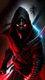 Placeholder: evils arab ninja with red light eyes and dark shadow has a Dark Sword (hidden shadow monster)