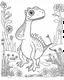 Placeholder: coloring pages for kids,coloring pages for kids, coloring pages for kids, A small dinosaur made of flowers and water. Renaissance painting style. cartoon style, thick lines, low detail, black and white, no shading, --ar 85:110. Renaissance painting style. cartoon style, thick lines, low detail, black and white, no shading, --ar 85:110