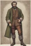 Placeholder: man, medieval, fighter, russian, croocked nose, czar, rich, simple clothes, short messy hair, thick beard, oligarch, brocade coat with fur, brocade clothes, pencil drawing, muscles, 20 years old, medival leather bootsspitz, gewand aus seide