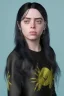 Placeholder: Billie Eilish, black dress, high detail