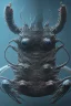 Placeholder: evil crabs alien, brutal face, tron, head, burn eyes, 8k, finely detailed, dark light, photo realistic, hr giger, cyberpunk