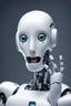 Placeholder: the AI robot showing surprise on his face expression and cover his mouth with his hand