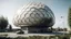 Placeholder: edificio diseñado con Esfera ,de material principal a base de Panel prefabricado de hormigón, fondo natural neutro con alguna persona, animal o vehículo