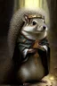 Placeholder: squirrel hedgehog mix being a cleric of death