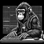 Placeholder: Computer Hacker Monkey. NFT Pixel Art