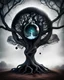 Placeholder: Tree with a Black Crystal Ball in it. The Tree is Humanoid in structure.