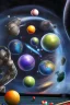 Placeholder: Aliens playing pool with the balls being planets. The main ball is planet earth