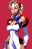 Placeholder: cammy white from street fighter wearing juri outfit in Yusuke Murata style