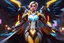 Placeholder: Mercy in 8k realistic cgi drawing style, overwatch them, close picture, rain, neon, intricate details, highly detailed, high details, detailed portrait, masterpiece,ultra detailed, ultra quality
