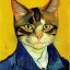 Placeholder: Portrait of a cat by Van Gogh