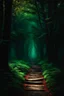 Placeholder: pathway leading into a Dark forest. fantasy