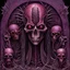 Placeholder: Extinction Level Event, abominations filled with desolation, Stepping on faces of the frail and broken masses, Angelmaker, crimson and purple colors, by H.R. Giger and Arturo Souto and Os Gemeos, Expressionism mind-bending image, sinister, classic surreal horror elements