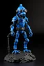 Placeholder: standing blue frogman miner humanoid medival