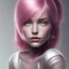 Placeholder: Mulher de cabelo rosa