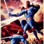 Placeholder: A Cleric using it's arms to shield the earth in the art style of alex ross