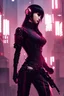 Placeholder: female rouge assassin, wearing cyberpunk intricate streetwear, beautiful, detailed portrait, cell shaded, 4 k, concept art, by wlop, ilya kuvshinov, artgerm, krenz cushart, greg rutkowski, pixiv. cinematic dramatic atmosphere, sharp focus, volumetric lighting, cinematic lighting, studio quality