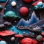 Placeholder: Detailed creepy landscape made of modeling clay, stars and planets, Roger Dean, Tim Burton, strong texture, Ernst Haekel, extreme detail, Max Ernst, decal, rich moody colors, sparkles, bokeh, odd