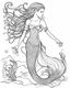 Placeholder: A mermaid, coloring image, full body (((((white background))))), only use an outline., real style, line art, white color, clean line art, white background, Sketch style