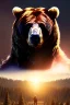 Placeholder: Human Male Druid character, bear ears, brown hair, long hair, wild hair, yellow eyes, scars on body, waist up portrait, 4k resolution, intricate details, ornate details, soft lighting, vibrant colors, retroanime, masterpiece, natural background, realistic
