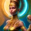 Placeholder: dhalsim as gypsy woman , yoga artist on a boat in the air, maze background , levitated lab equipment, 4k, Highly Detailed, Masterpiece, perfect eyes, Digital Illustration, Cinematic Lighting, Realistic, Sharp Focus, Centered, Beautifully Lit, Bioluminescent by Stanley Artgerm Lau