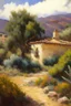 Placeholder: Spanish landscape oil painting, detailed