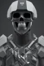 Placeholder: All black British soldier, high tech skull special forces helmet, shiny platinum helmet, white smoke, dark, rage, sorrow, high definition, ultra 8 k, volumetric lighting, blue fire, fog