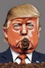 Placeholder: president donald trump as a pig covered in feces