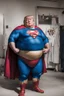 Placeholder: morbidly obese superman with donald trump's head and his belly hanging out